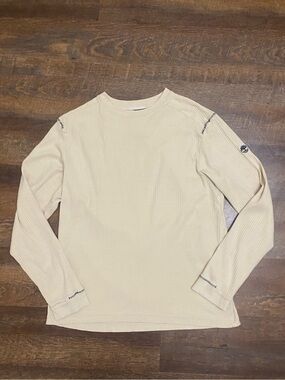 Timberland Men's M Beige Cotton Acrylic Rib-Knit Crewneck Pullover Sweater